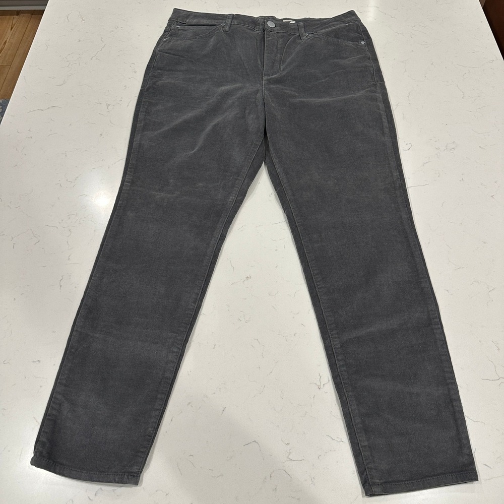 Seven7 Womens Ultra High Rise Skinny Corduroy Pants Gray Quite Shade 16 MY1913